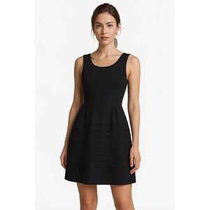 MADEWELL Black Textured Sleeveless Dress‎ Size 2 Pockets Little Black Dress LBD